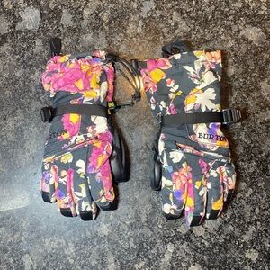 Burton Ski Snowboard Gloves Floral Winter Snow Girls Youth Size XS